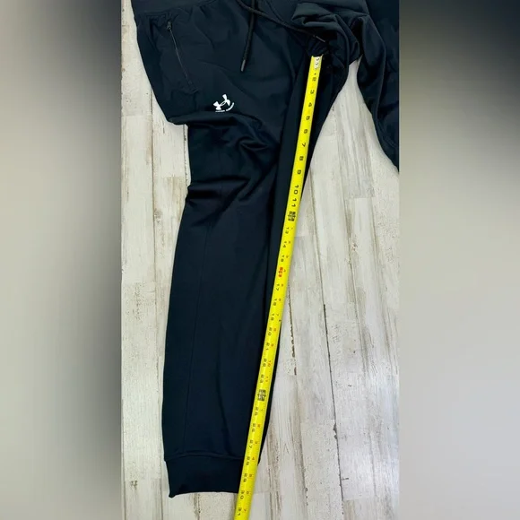 Under Armour Joggers Mens XL Black Drawstring Fleece Pocket Sweatpants Tapered - Picture 7 of 10
